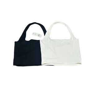 Bundle of 2 abercrombie & fitch halter tanks white/black 1 nwt 1 nwot small